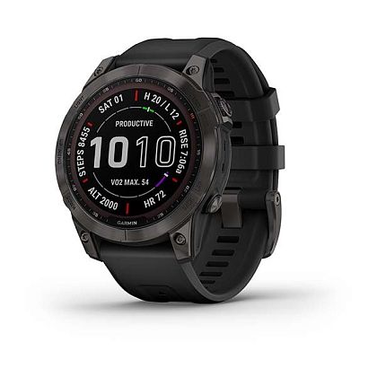 картинка Garmin Fenix 7 Sapphire Solar, 47 мм, цвет корпуса черный с черным ремешком от маркетплейса TEMA.shop 1