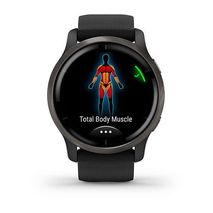 картинка Garmin Venu 2, 45 мм, корпус и ремешок черного цвета черного цвета, серый безель от маркетплейса TEMA.shop 3