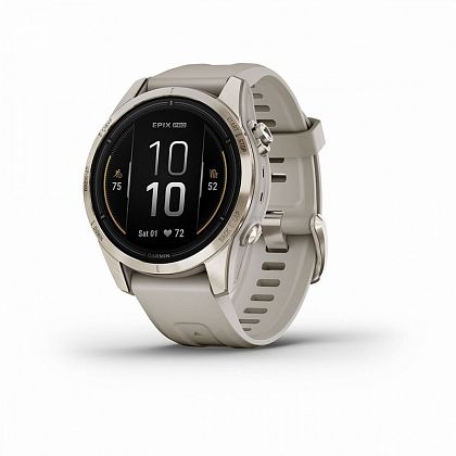 картинка Garmin Epix Pro (Gen 2) Sapphire, 42 мм, золотистый корпус, ремешок светло-песочного цвета от маркетплейса TEMA.shop 1
