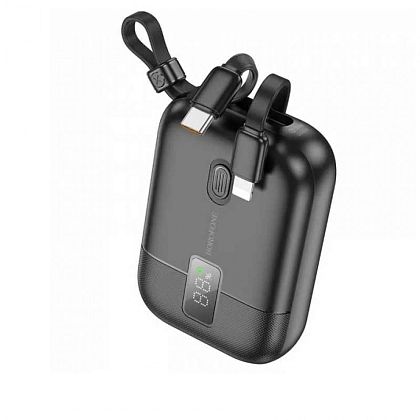 картинка Borofone BJ37 High Charge 22.5+PD20W Power Bank 10000mAh, L+C кабели, черный от маркетплейса TEMA.shop 1
