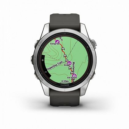 картинка Garmin Fenix 7S Pro Solar, 42 мм, цвет корпуса серебристый, ремешок черного цвета от маркетплейса TEMA.shop 4
