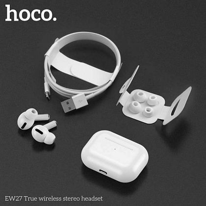 картинка Hoco EW27 True Wireless BT5.3 Headset, 4h, белый от маркетплейса TEMA.shop 3