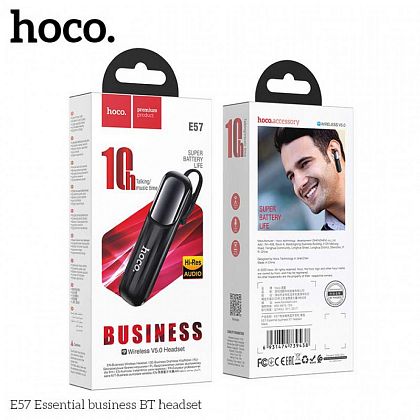 картинка Hoco E57 Essential Business BT Headset, моногарнитура, черный от маркетплейса TEMA.shop 2