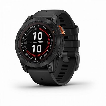 картинка Garmin Fenix 7 Pro Solar, 47 мм, цвет корпуса серый с черным ремешком от маркетплейса TEMA.shop 1