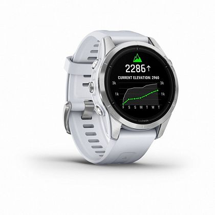 картинка Garmin Epix Pro (Gen 2) Standard, 42 мм, серебристый корпус, ремешок белого цвета от маркетплейса TEMA.shop 3