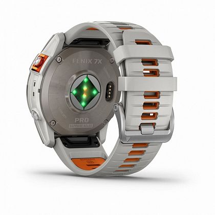 картинка Garmin Fenix 7X Pro Sapphire Solar, 51 мм, цвет корпуса серый, ремешок серо-оранжевого цвета от маркетплейса TEMA.shop 6