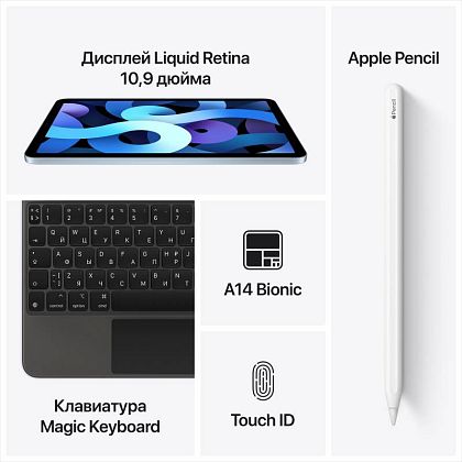 картинка Apple iPad Air 10,9" (2022) Wi-Fi + Cellular 64 ГБ, серебристый от маркетплейса TEMA.shop 5
