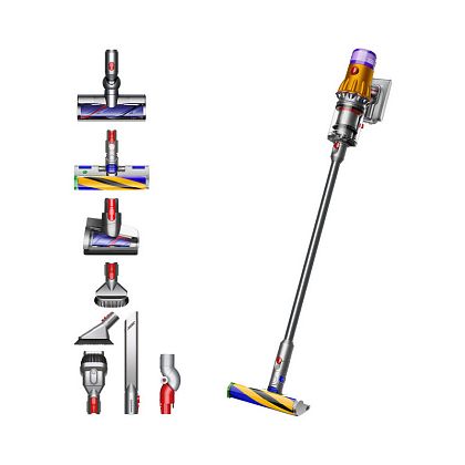 картинка Ручной беспроводной вертикальный Dyson V12 Detect Slim Absolute, желтый/никель от маркетплейса TEMA.shop 4