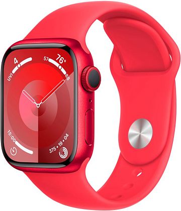 картинка Apple Watch Series 9, 45 мм, цвет корпуса красный, ремешок красного цвета, размер M/L от маркетплейса TEMA.shop 1