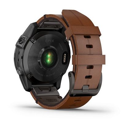 картинка Garmin Epix Pro (Gen 2) Sapphire, 47 мм, корпус титановый, ремешок коричневый кожаный от маркетплейса TEMA.shop 6
