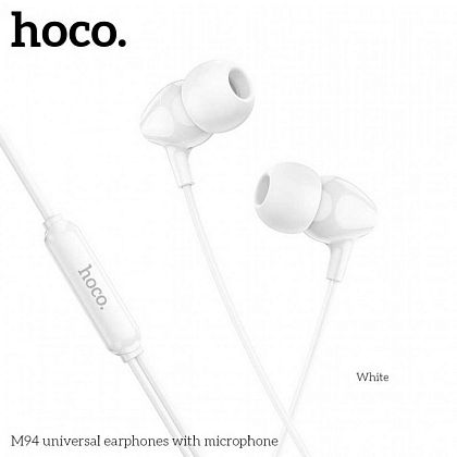 картинка Hoco M94 Earphones, белый от маркетплейса TEMA.shop 1
