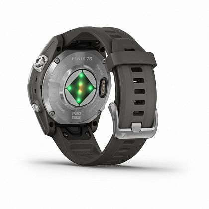картинка Garmin Fenix 7S Pro Solar, 42 мм, цвет корпуса серебристый, ремешок черного цвета от маркетплейса TEMA.shop 6
