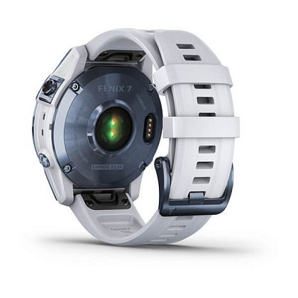 картинка Garmin Fenix 7 Sapphire Solar, 47 мм, цвет корпуса синий минерал с белым ремешком от маркетплейса TEMA.shop 6