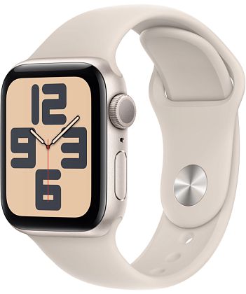 картинка Apple Watch SE 2023, 40 мм, цвет корпуса сияющая звезда, ремешок цвета сияющая звезда, размер S/M от маркетплейса TEMA.shop 1