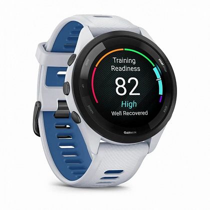 картинка Garmin Forerunner 265, 45 мм, цвет корпуса белый с ремешком бело-синего цвета от маркетплейса TEMA.shop 2