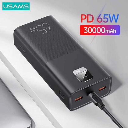 картинка Usams PB68 Yattu Series 30000mAh Power Bank, PD65W, QC3.0, SCP (US-CD185), черный от маркетплейса TEMA.shop 1