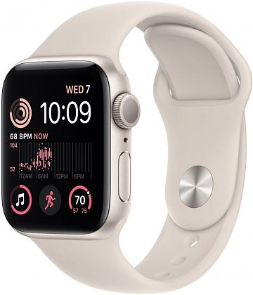 картинка Apple Watch SE 2022, 40 мм, цвет корпуса сияющая звезда, ремешок цвета сияющая звезда, размер S/M от маркетплейса TEMA.shop 1