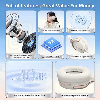 картинка AceFast AceSound H2 ANC Bluetooth Headphones, черный от маркетплейса TEMA.shop 4